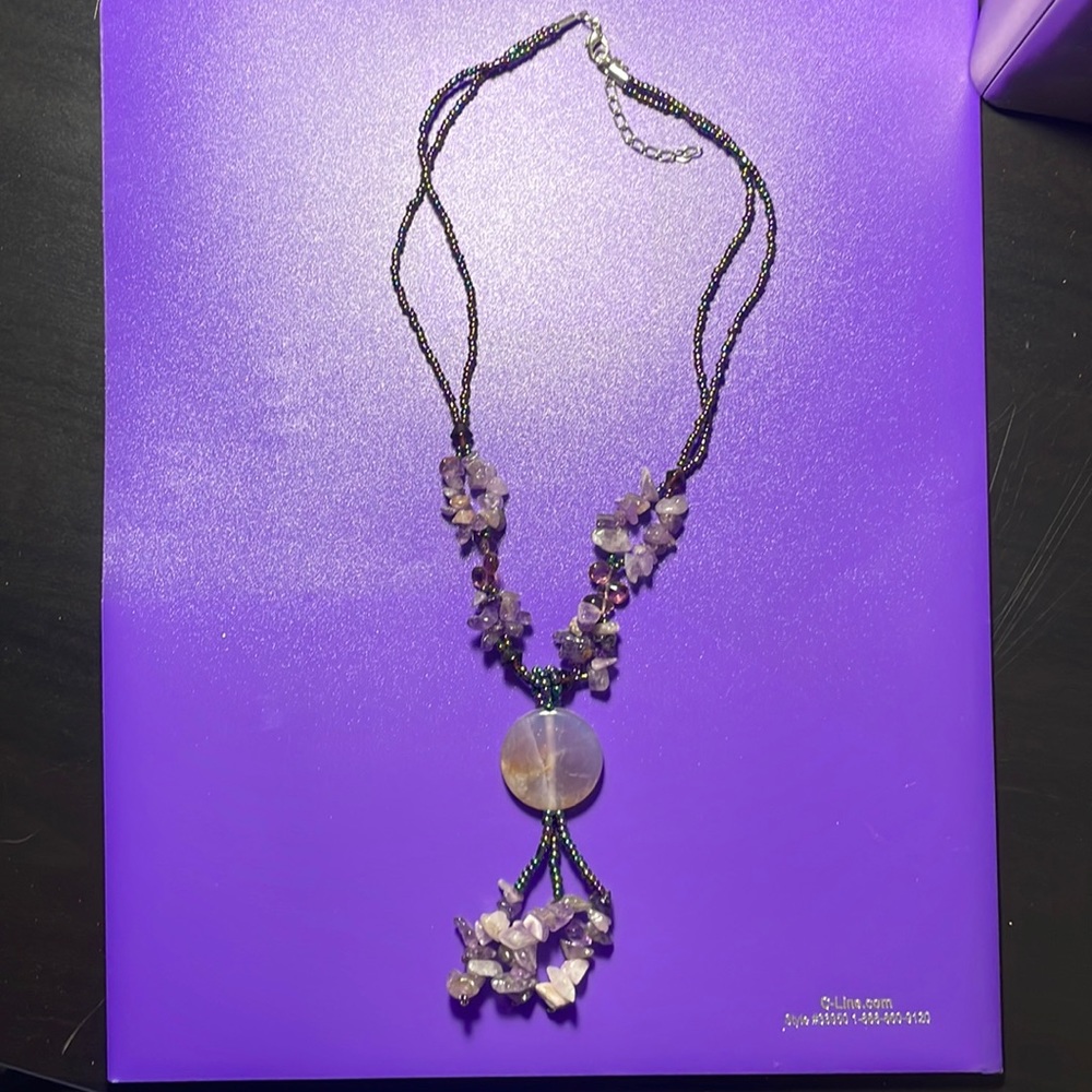 BEADED AMETHYST NECKLACE
